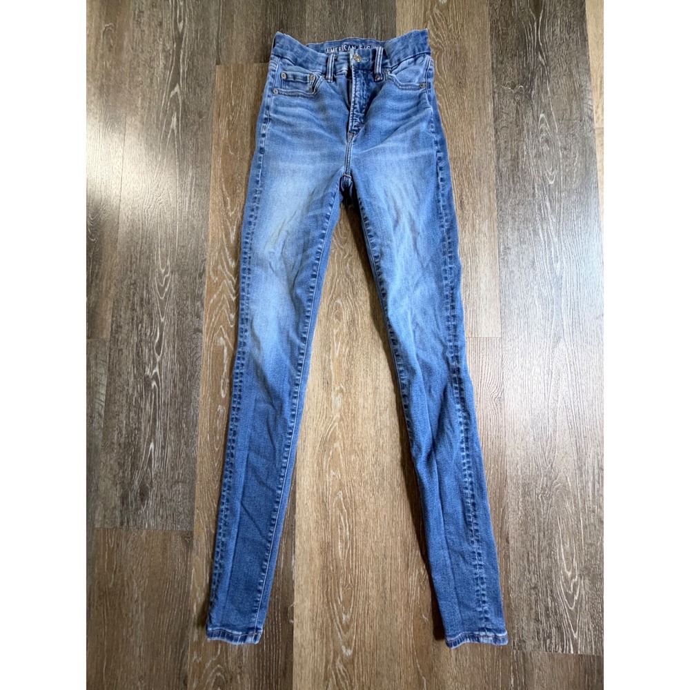 American Eagle Super High-Rise Jegging Womens 2 X-Long Blue Luxe Jean Denim